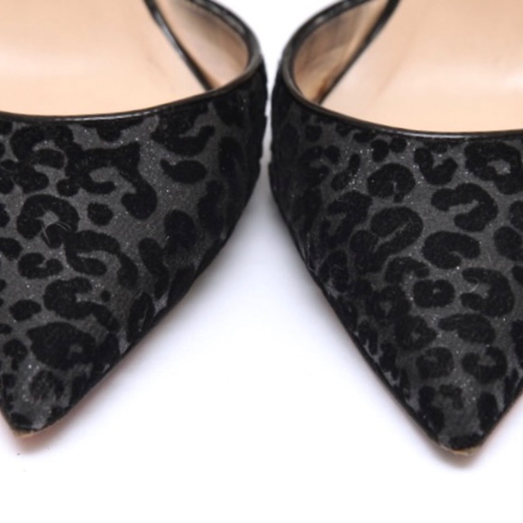 CHRISTIAN LOUBOUTIN Black Pumps D'Orsay IRIZA Leopard Velvet Fabric 37.5 $800 - Picture 10 of 16